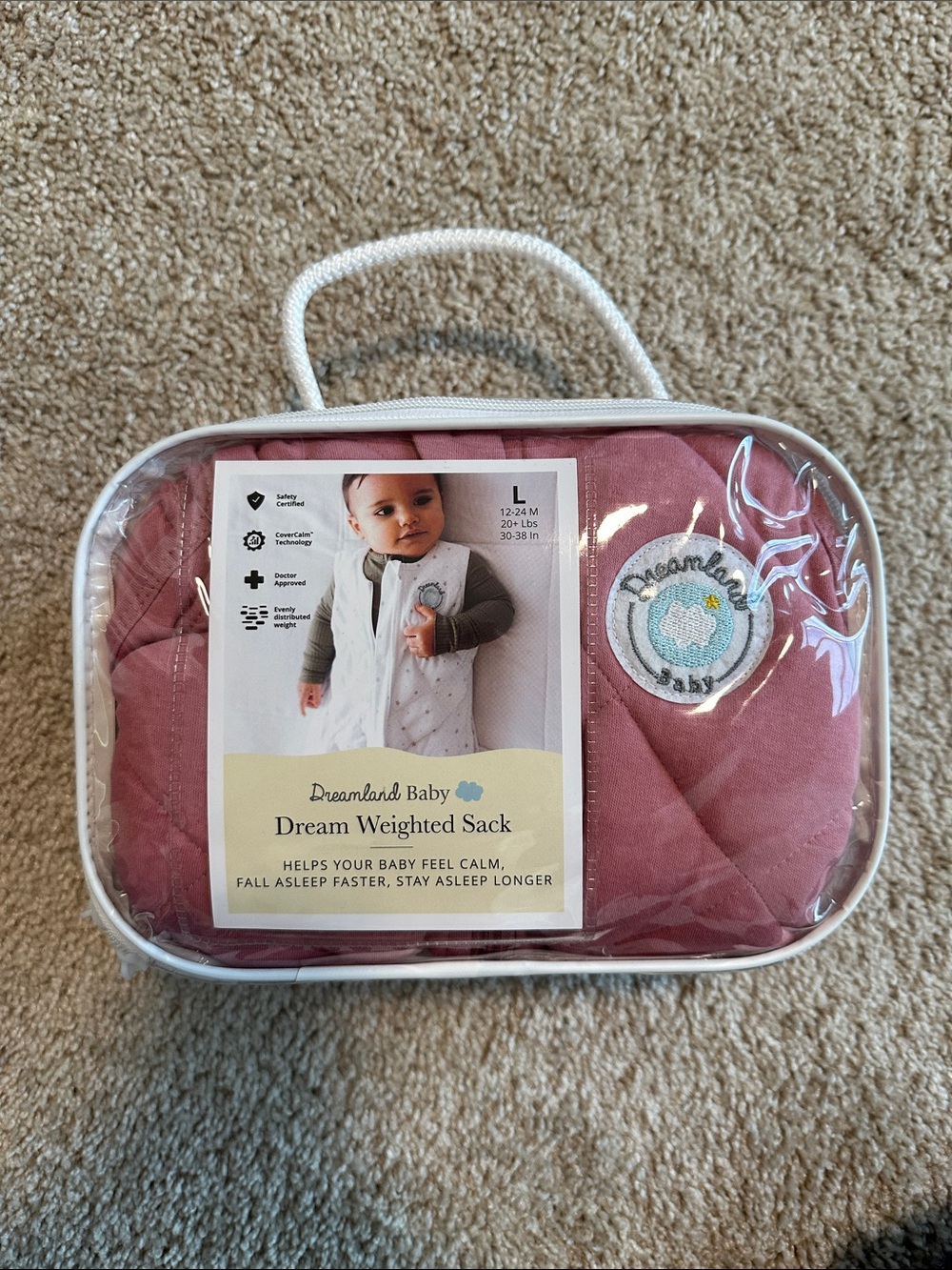 NWT Dreamland Baby Weighted Sack, Dusty Rose, 12-24 M